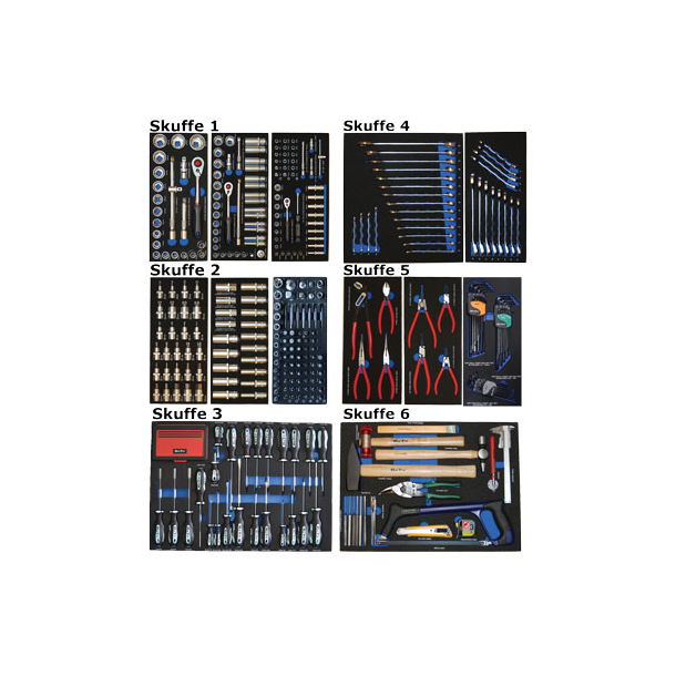 BATO Vrkstedsvogn m/7 skuffer + 468 dele vrktj