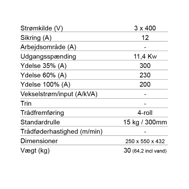INE Skyline KME 3003 400v Pulse Svejsemaskine