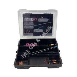 Sortimentsske med dele til TIG100