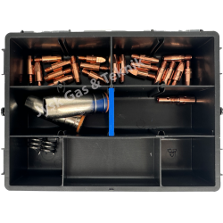 Sortimentsske med dele til MIG/MAG 250